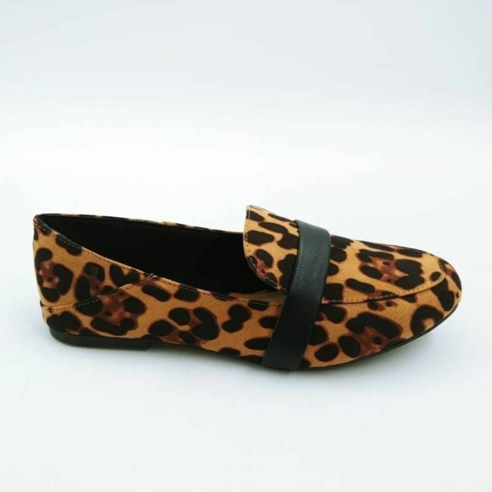 Bamboo Shoes Womens Jackpot-27 Loafer Black Brown 6 Leopard Print Slip On New